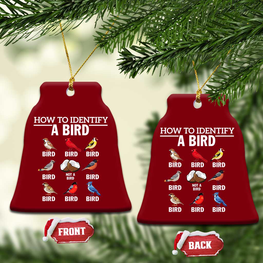 Funny Bird Watching Ceramic Ornament How To Identify A Bird TS02 Print Your Wear