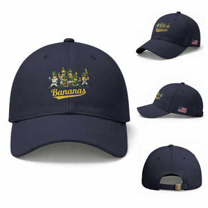 Cool Bananas Squad Playing Baseball Graphic Baseball Cap for Sports Fans Entertainment TS02 Baseball Cap Universal Fit Navy Print Your Wear