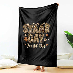 Groovy Leopard STAAR Day Throw Blanket You Got This Motivational Teacher Sayings TS02 Print Your Wear