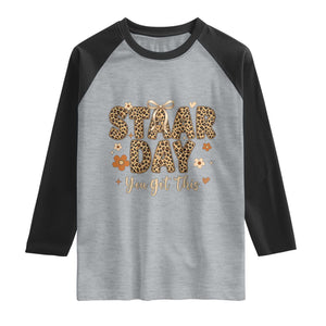 Groovy Leopard STAAR Day Raglan Shirt You Got This Motivational Teacher Sayings TS02 Heather Gray Black Print Your Wear