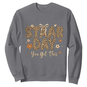 Groovy Leopard STAAR Day Sweatshirt You Got This Motivational Teacher Sayings TS02 Charcoal Print Your Wear