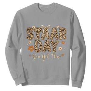Groovy Leopard STAAR Day Sweatshirt You Got This Motivational Teacher Sayings TS02 Sport Gray Print Your Wear