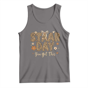 Groovy Leopard STAAR Day Tank Top You Got This Motivational Teacher Sayings TS02 Deep Heather Print Your Wear