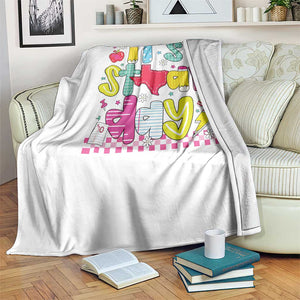 Groovy Texas STAAR Day Throw Blanket Don't Stress Do Your Best Teacher Student Motivation TS02 Print Your Wear