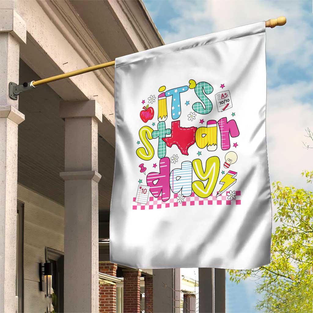 Groovy Texas STAAR Day Garden Flag Don't Stress Do Your Best Teacher Student Motivation TS02 Print Your Wear