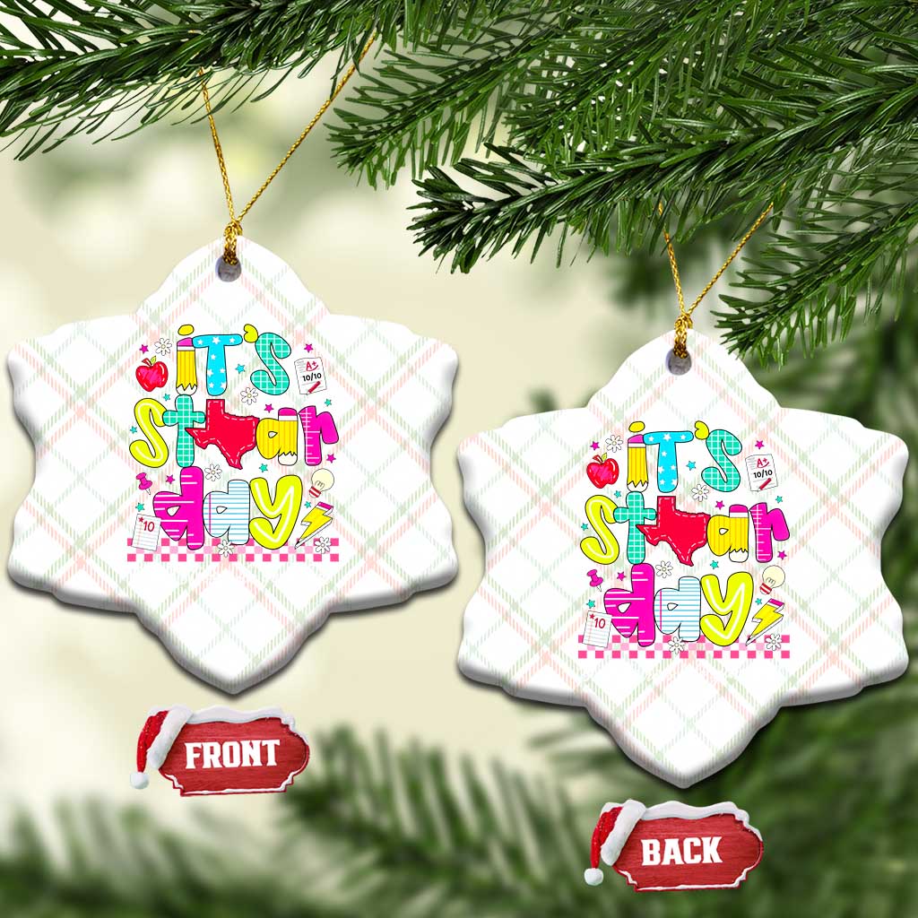 Groovy Texas STAAR Day Ceramic Ornament Don't Stress Do Your Best Teacher Student Motivation TS02 Print Your Wear
