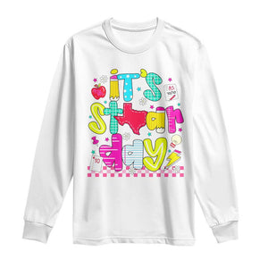 Groovy Texas STAAR Day Long Sleeve Shirt Don't Stress Do Your Best Teacher Student Motivation TS02 White Print Your Wear