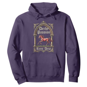 Derby Passion Runs Deep Elegant Horse Racing Hoodie Vintage Gothic Arch Equestrian Thoroughbred Lover TS02 Purple Print Your Wear