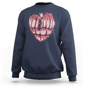 Retro 70s 80s Sweatshirt Get Your Glow On GLow Party Retro 70s 80s Graffiti Heart Shape TS02 Navy Print Your Wear