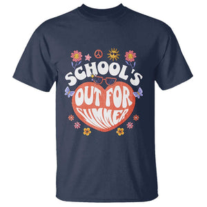 Summer Break T Shirt Retro Last Day of School's Out For Summer Teacher Boys Girls TS02 Navy Print Your Wear