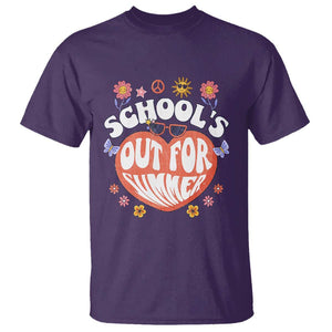 Summer Break T Shirt Retro Last Day of School's Out For Summer Teacher Boys Girls TS02 Purple Print Your Wear