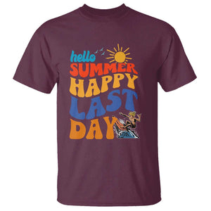 Summer Break T Shirt Happy Last Day of School Teacher Student Hello Summer TS02 Maroon Print Your Wear