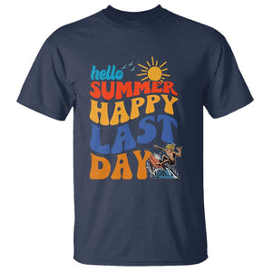 Summer Break T Shirt Happy Last Day of School Teacher Student Hello Summer TS02 Navy Print Your Wear