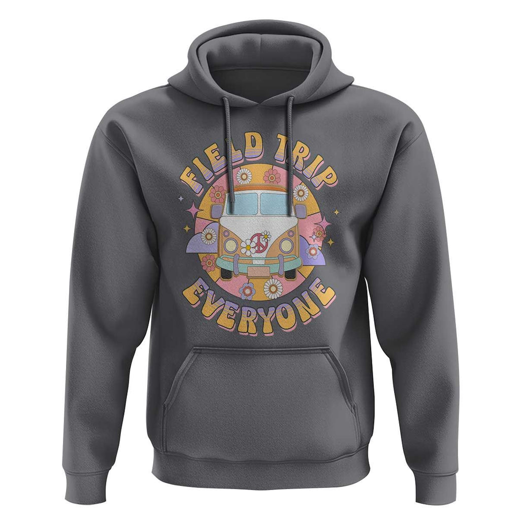 Summer Break Hoodie Field School Trip Anyone Groovy School Bus Driver Hippie Bus TS02 Charcoal Print Your Wear