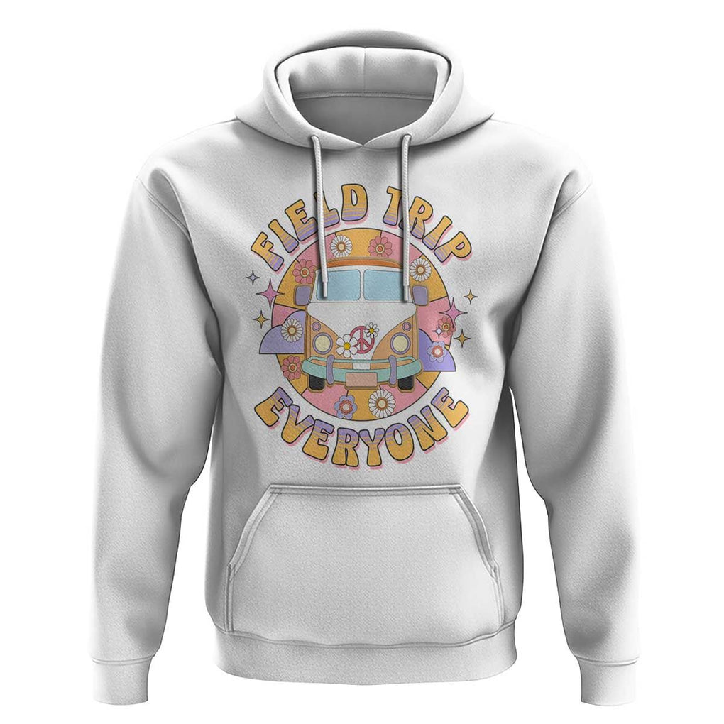 Summer Break Hoodie Field School Trip Anyone Groovy School Bus Driver Hippie Bus TS02 White Print Your Wear