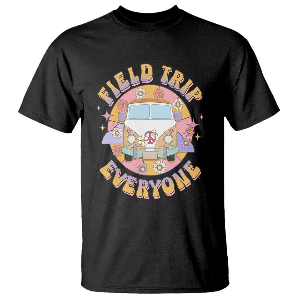 Summer Break T Shirt Field School Trip Anyone Groovy School Bus Driver Hippie Bus TS02 Black Print Your Wear