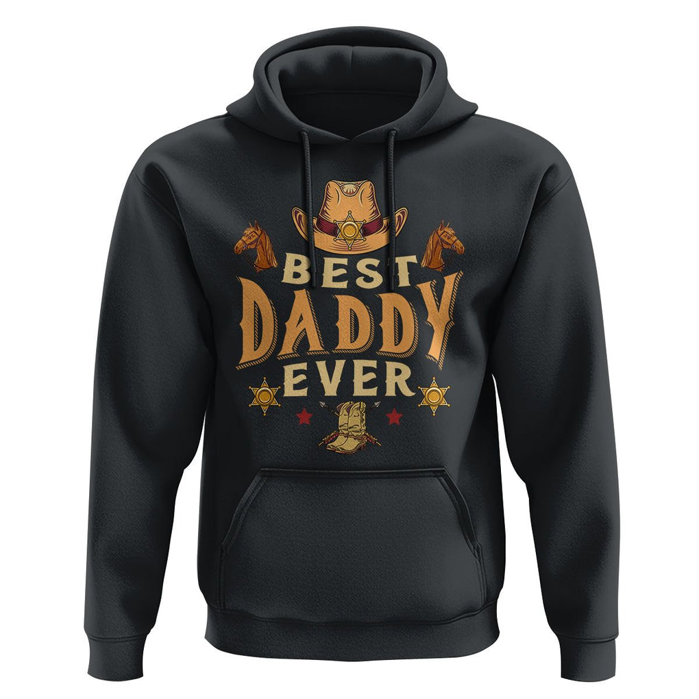 Horse Dad Hoodie Best Daddy Ever Retro Western Cowboy Style TS02 Black Print Your Wear