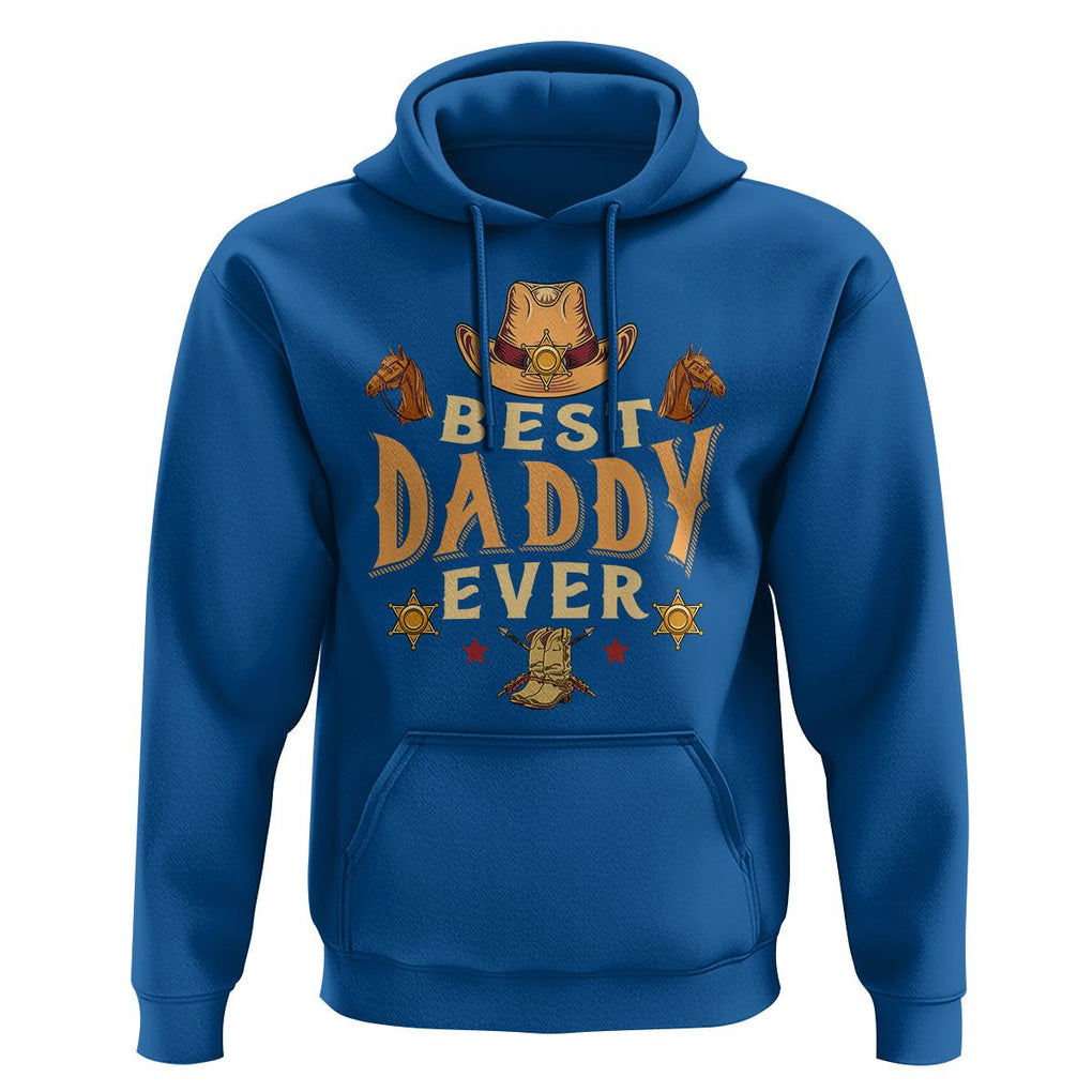 Horse Dad Hoodie Best Daddy Ever Retro Western Cowboy Style TS02 Royal Blue Print Your Wear