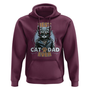 Best Cat Dad Ever Hoodie Cool Cat Lovers Father's Day TS02 Maroon Print Your Wear