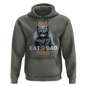 Best Cat Dad Ever Hoodie Cool Cat Lovers Father's Day TS02 Military Green Print Your Wear