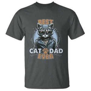 Best Cat Dad Ever T Shirt Cool Cat Lovers Father's Day TS02 Dark Heather Print Your Wear