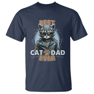 Best Cat Dad Ever T Shirt Cool Cat Lovers Father's Day TS02 Navy Print Your Wear