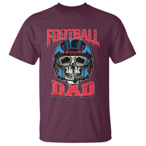 Football Dad T Shirt Skull With Helmet Rugby Father's Day TS02 Maroon Print Your Wear