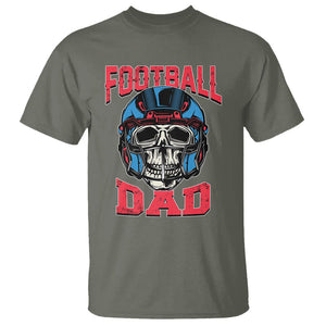 Football Dad T Shirt Skull With Helmet Rugby Father's Day TS02 Military Green Print Your Wear