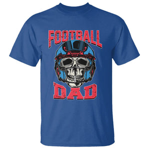 Football Dad T Shirt Skull With Helmet Rugby Father's Day TS02 Royal Blue Print Your Wear