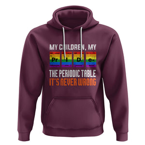 LGBT Mom Pride Hoodie My Children My Pride Vintage Periodic Table LGBT Flag TS02 Maroon Printyourwear