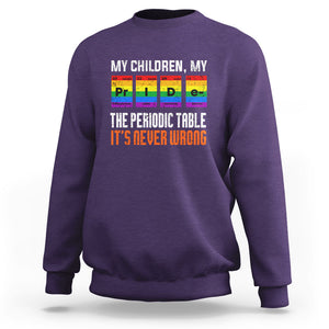 LGBT Mom Pride Sweatshirt My Children My Pride Vintage Periodic Table LGBT Flag TS02 Purple Printyourwear