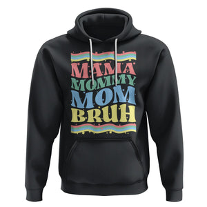 Retro Groovy Mama Hoodie Mama Mommy Mom Bruh Funny Mother's Day TS02 Black Printyourwear