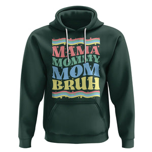 Retro Groovy Mama Hoodie Mama Mommy Mom Bruh Funny Mother's Day TS02 Dark Forest Green Printyourwear