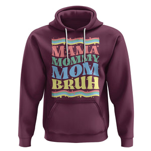 Retro Groovy Mama Hoodie Mama Mommy Mom Bruh Funny Mother's Day TS02 Maroon Printyourwear