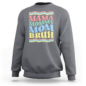 Retro Groovy Mama Sweatshirt Mama Mommy Mom Bruh Funny Mother's Day TS02 Charcoal Printyourwear