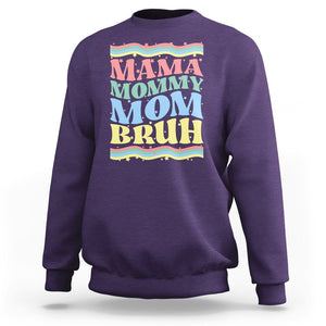 Retro Groovy Mama Sweatshirt Mama Mommy Mom Bruh Funny Mother's Day TS02 Purple Printyourwear