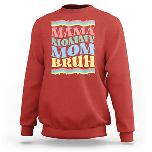 Retro Groovy Mama Sweatshirt Mama Mommy Mom Bruh Funny Mother's Day TS02 Red Printyourwear