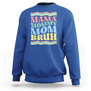 Retro Groovy Mama Sweatshirt Mama Mommy Mom Bruh Funny Mother's Day TS02 Royal Blue Printyourwear