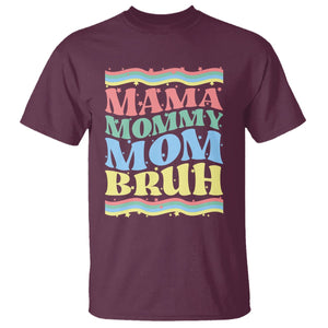 Retro Groovy Mama T Shirt Mama Mommy Mom Bruh Funny Mother's Day TS02 Maroon Printyourwear