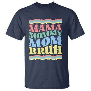 Retro Groovy Mama T Shirt Mama Mommy Mom Bruh Funny Mother's Day TS02 Navy Printyourwear