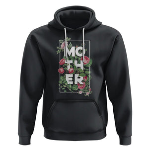 Floral Mom Hoodie Mother Flowers Carnations Mother's Day Gifts TS02 Black Printyourwear