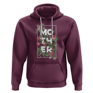 Floral Mom Hoodie Mother Flowers Carnations Mother's Day Gifts TS02 Maroon Printyourwear