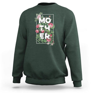 Floral Mom Sweatshirt Mother Flowers Carnations Mother's Day Gifts TS02 Dark Forest Green Printyourwear