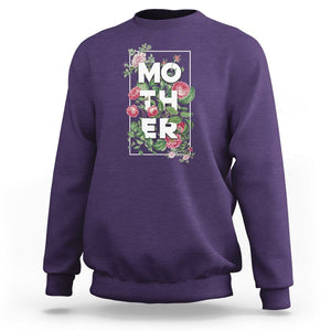 Floral Mom Sweatshirt Mother Flowers Carnations Mother's Day Gifts TS02 Purple Printyourwear