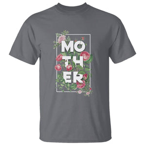 Floral Mom T Shirt Mother Flowers Carnations Mother's Day Gifts TS02 Charcoal Printyourwear