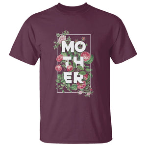 Floral Mom T Shirt Mother Flowers Carnations Mother's Day Gifts TS02 Maroon Printyourwear