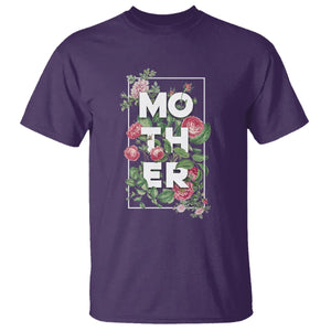 Floral Mom T Shirt Mother Flowers Carnations Mother's Day Gifts TS02 Purple Printyourwear