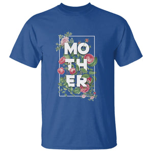 Floral Mom T Shirt Mother Flowers Carnations Mother's Day Gifts TS02 Royal Blue Printyourwear