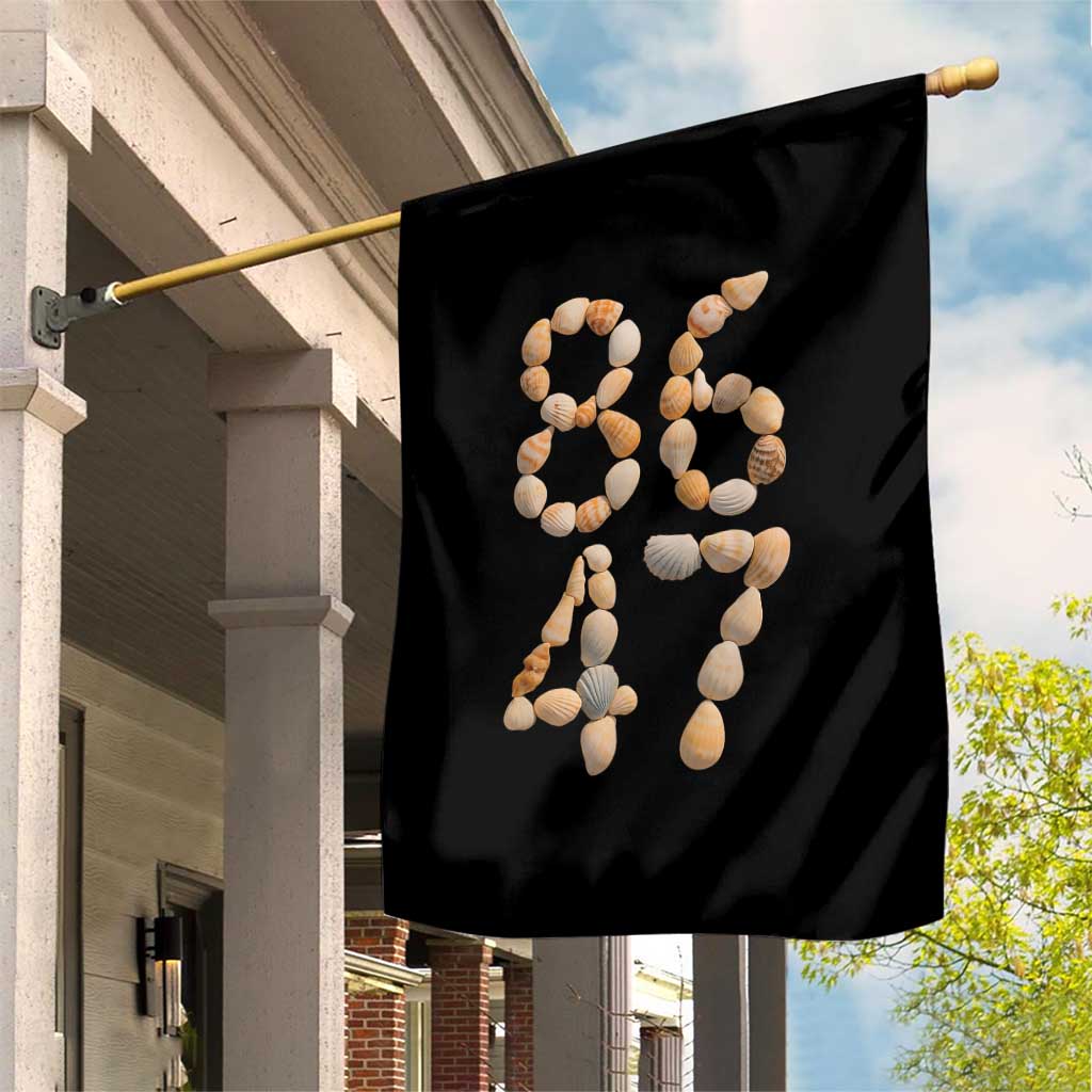 86 47 Seashell Subtle Summer Coastal Graphic Garden Flag Viral Beach Walk Political Satire TS02 Print Your Wear