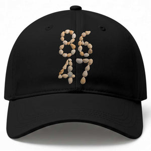 86 47 Seashell Subtle Summer Coastal Graphic Baseball Cap Viral Beach Walk Political Satire TS02 Print Your Wear